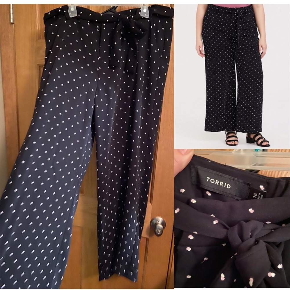Torrid dotted wide leg pants size 16